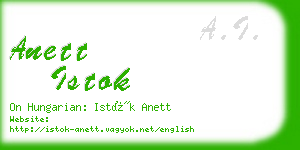 anett istok business card